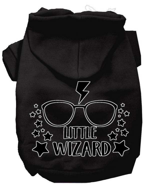 Little Wizard Screen Print Dog Hoodie Black XS